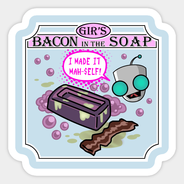 Gir's Handmade Bacon in the Soap Sticker by JPenfieldDesigns